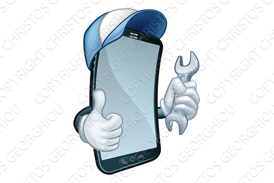 Mobile Phone Repair Spanner Thumbs in Illustrations - product preview 8