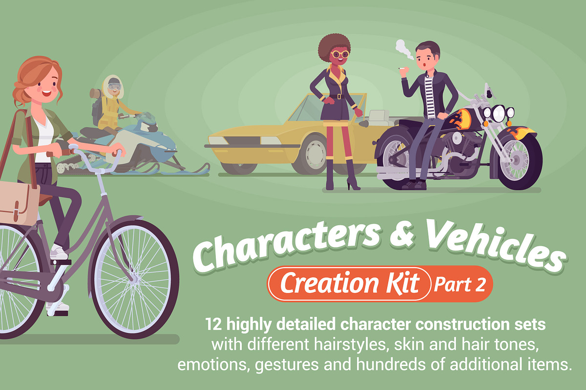 Characters & Vehicles Creation Kit in Illustrations - product preview 8