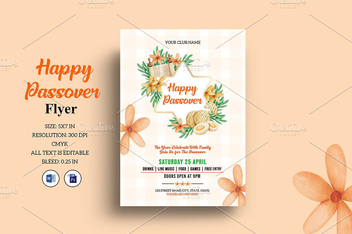 Passover Flyer V1218 in Flyer Templates - product preview 8