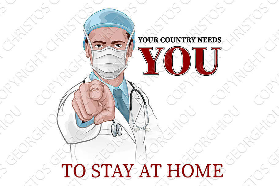 Doctor Wants Needs You Stay Home in Illustrations - product preview 8