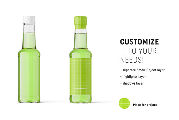 Glass bottle mockup in Product Mockups - product preview 1
