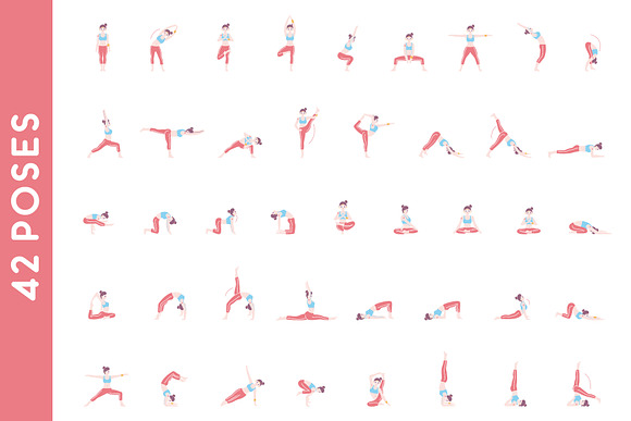 42 Funny Yoga Poses in Illustrations - product preview 1