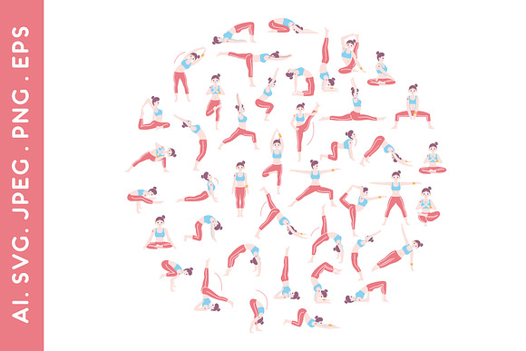 42 Funny Yoga Poses in Illustrations - product preview 2