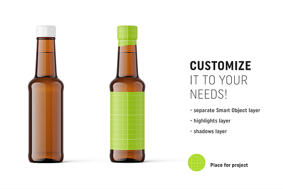 Glass abmer bottle mockup in Product Mockups - product preview 1