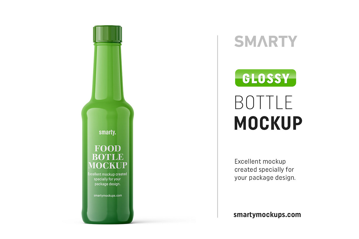 Glossy bottle mockup in Product Mockups - product preview 8