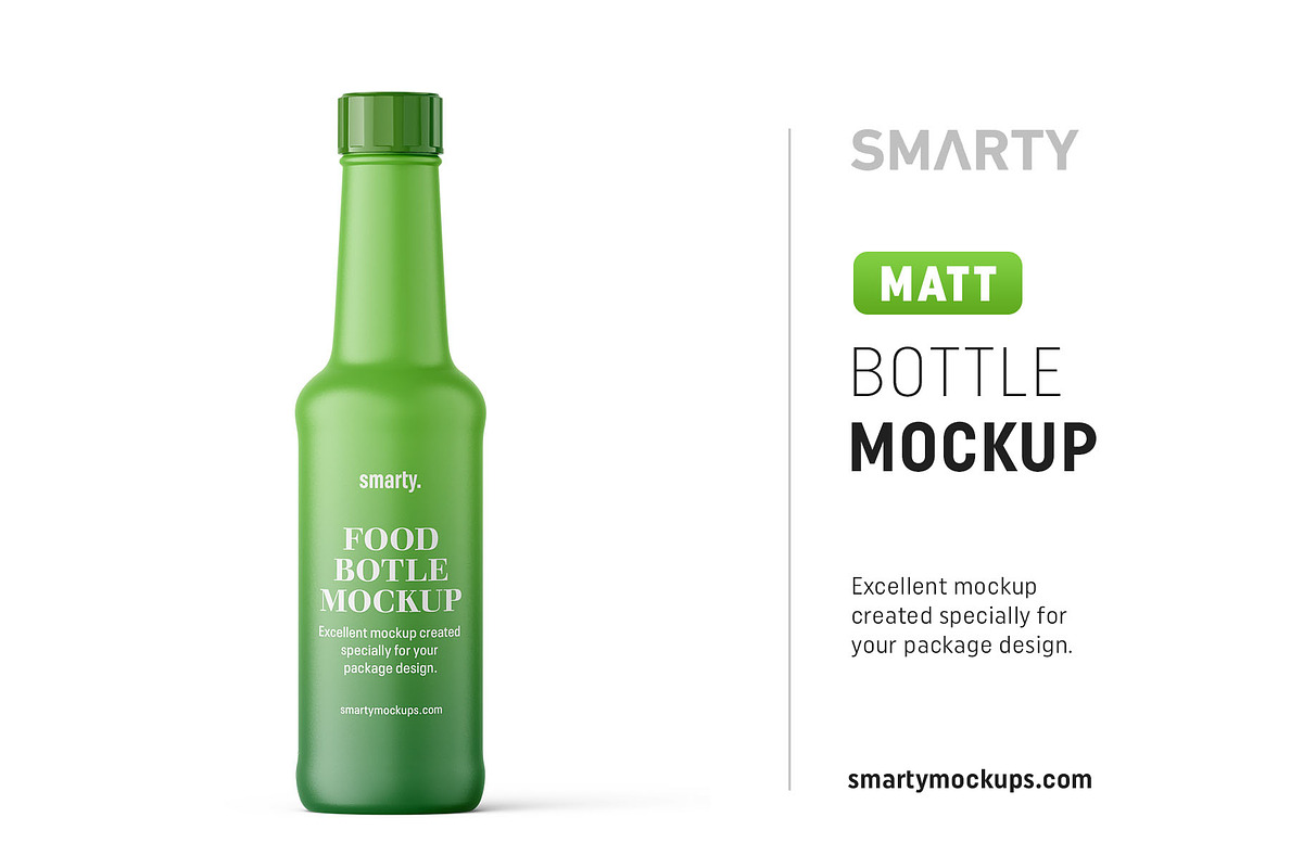 Matt bottle mockup in Product Mockups - product preview 8
