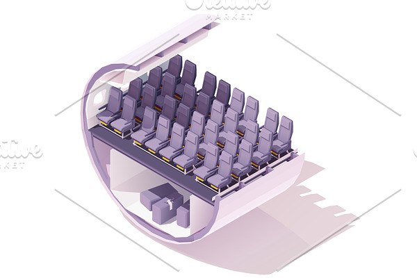 Vector airplane travel classes seats