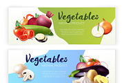 Realistic vegetables banners