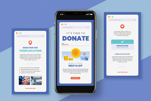 Online Donation Flyer + Social Media in Instagram Templates - product preview 1