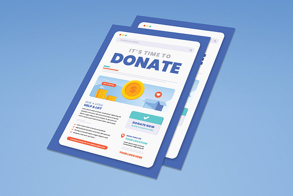 Online Donation Flyer + Social Media in Instagram Templates - product preview 4
