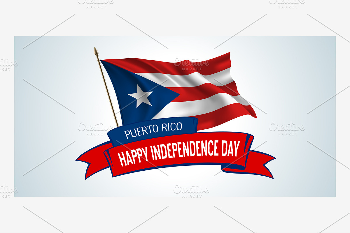 Puerto Rico independence day vector in Illustrations - product preview 8