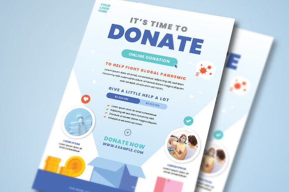 Online Donation Flyer + Social Media in Instagram Templates - product preview 2