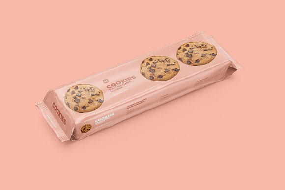 Long Flow Pack/Cookies Mockup in Product Mockups - product preview 6