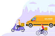 Online delivery service concept,