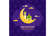 Flat Ramadan Kareem Moon 02