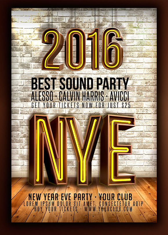 New Year's Eve 2016 Flyer in Flyer Templates - product preview 3
