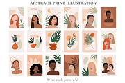 Abstract Woman Illustrations Prints