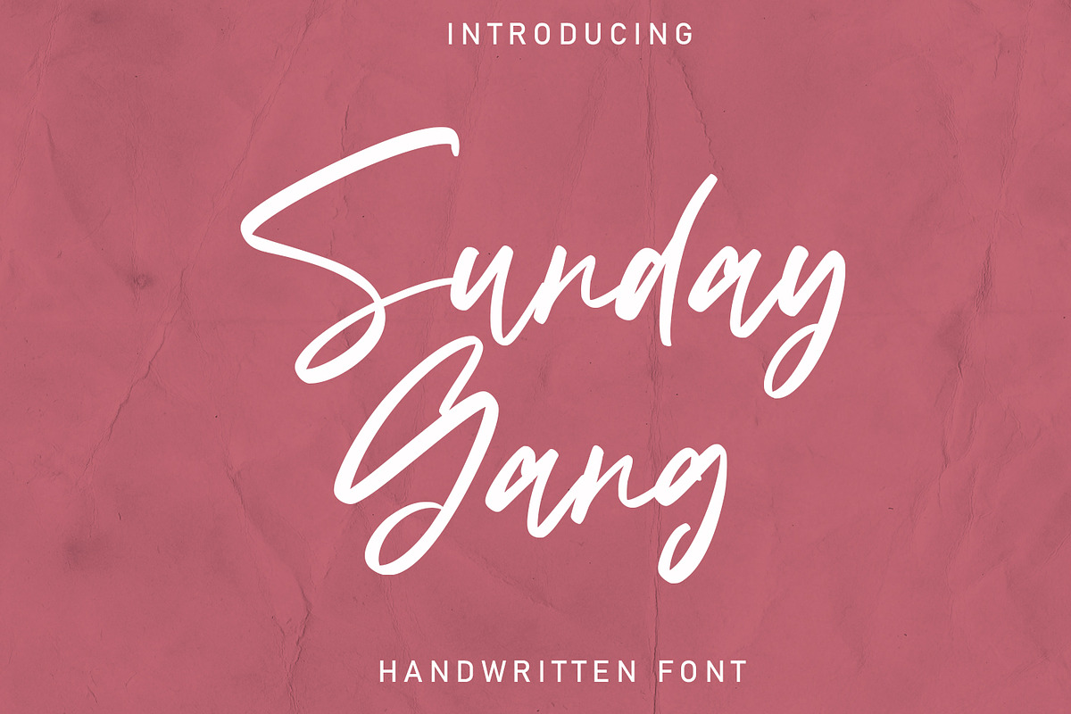 Sunday Gang | Handwritten Font in Script Fonts - product preview 8