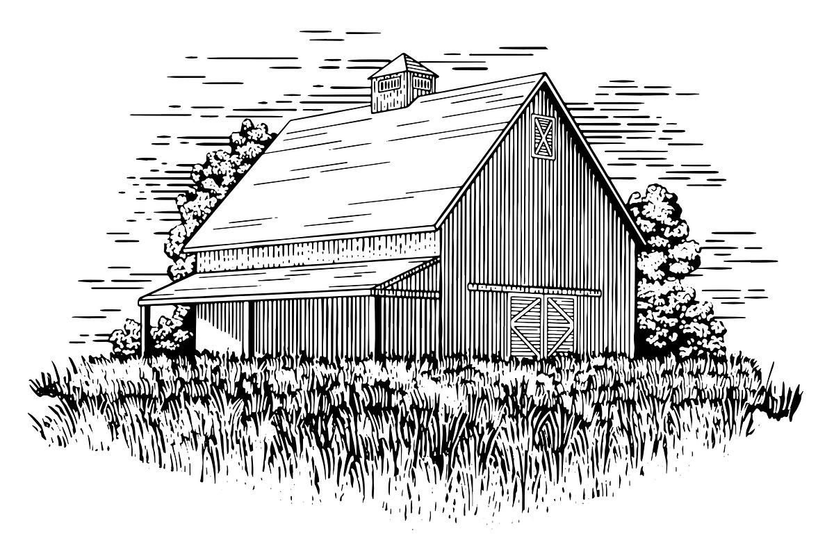Old Barn Illustration in Illustrations - product preview 8