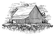 Old Barn Illustration