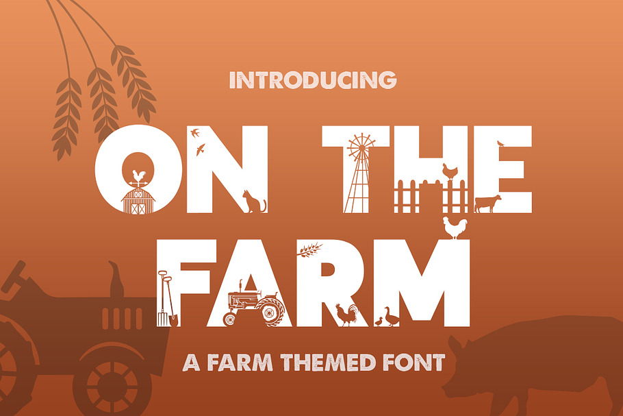 On the Farm Silhouette Font in Display Fonts - product preview 8