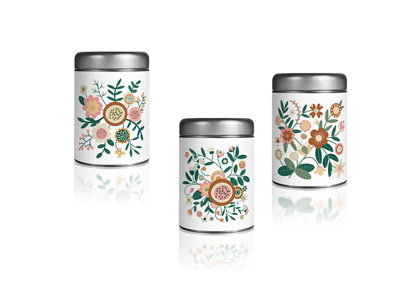 Folk Flower Pattern Set in Graphics - product preview 3