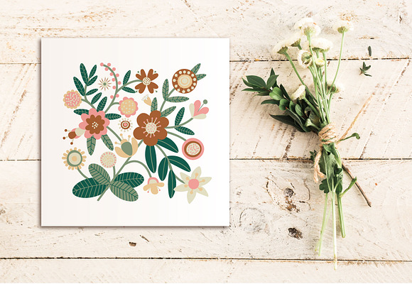Folk Flower Pattern Set in Graphics - product preview 4