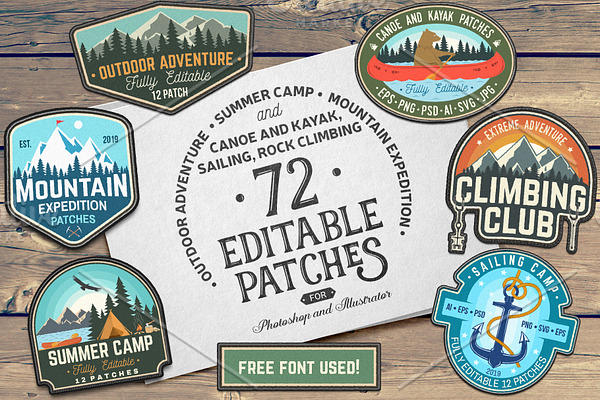 156 Editable Badges and Patches