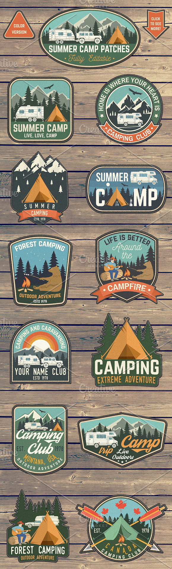 156 Editable Badges and Patches in Logo Templates - product preview 3