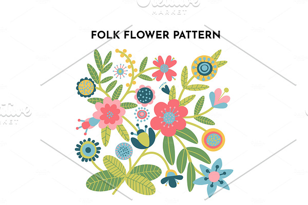 Floral Pattern. Folk Art