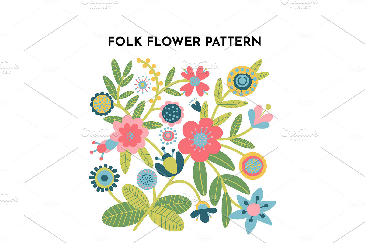 Floral Pattern. Folk Art in Illustrations - product preview 8