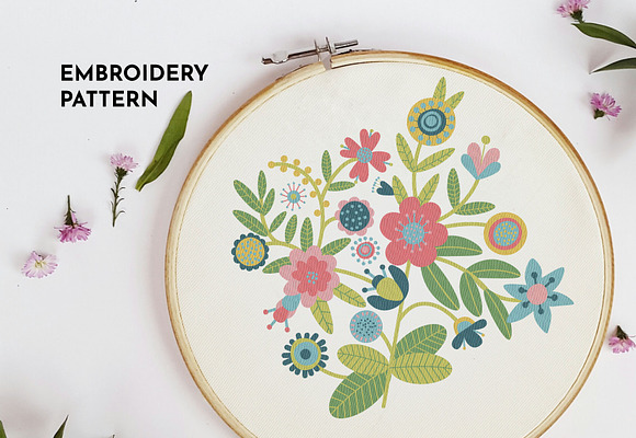 Floral Pattern. Folk Art in Illustrations - product preview 4