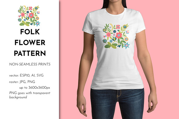 Floral Pattern. Folk Art in Illustrations - product preview 7