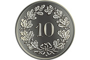 Swiss money 10 centimes silver coin