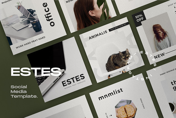 ESTES - Social media Kit Bundle in Instagram Templates - product preview 3