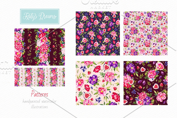 Pink Flora. Watercolor in Illustrations - product preview 5