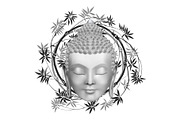 Buddha face with bamboo t-shirt and