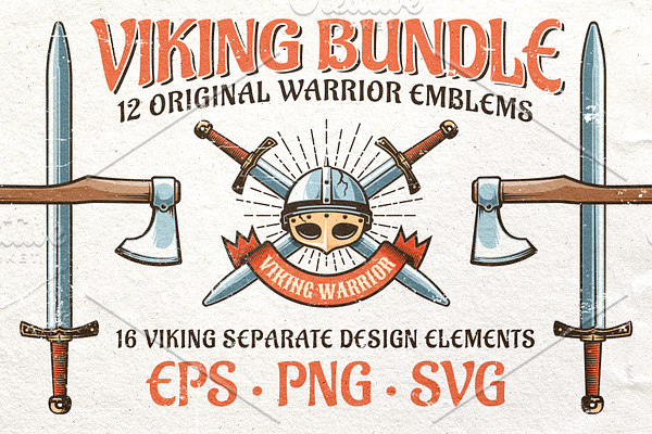 Viking Warrior Logo Retro Bundle