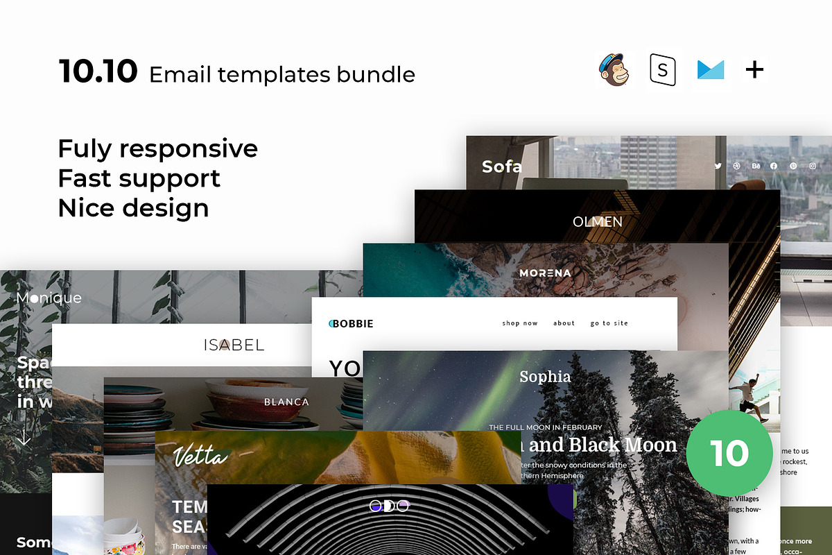 10 Email templates bundle X in Mailchimp Templates - product preview 8