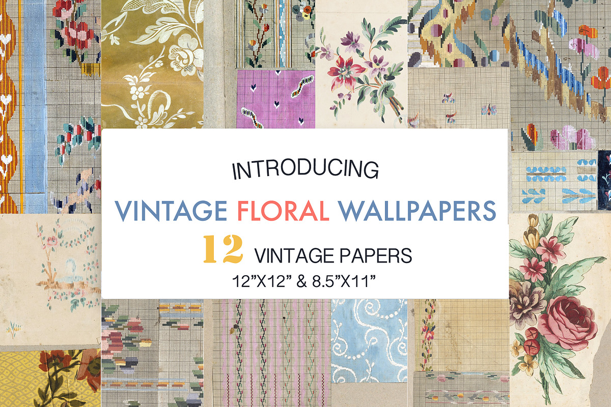 Vintage Floral Wallpapers in Textures - product preview 8