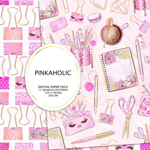 PINKAHOLIC digital papers in Patterns - product preview 1