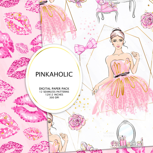PINKAHOLIC digital papers in Patterns - product preview 2