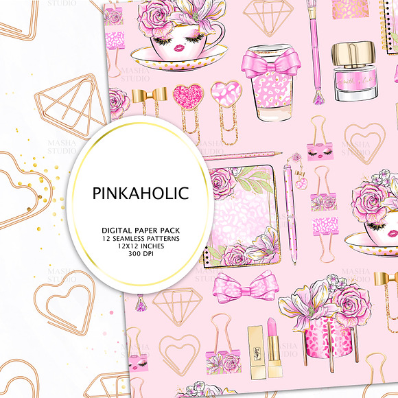 PINKAHOLIC digital papers in Patterns - product preview 5