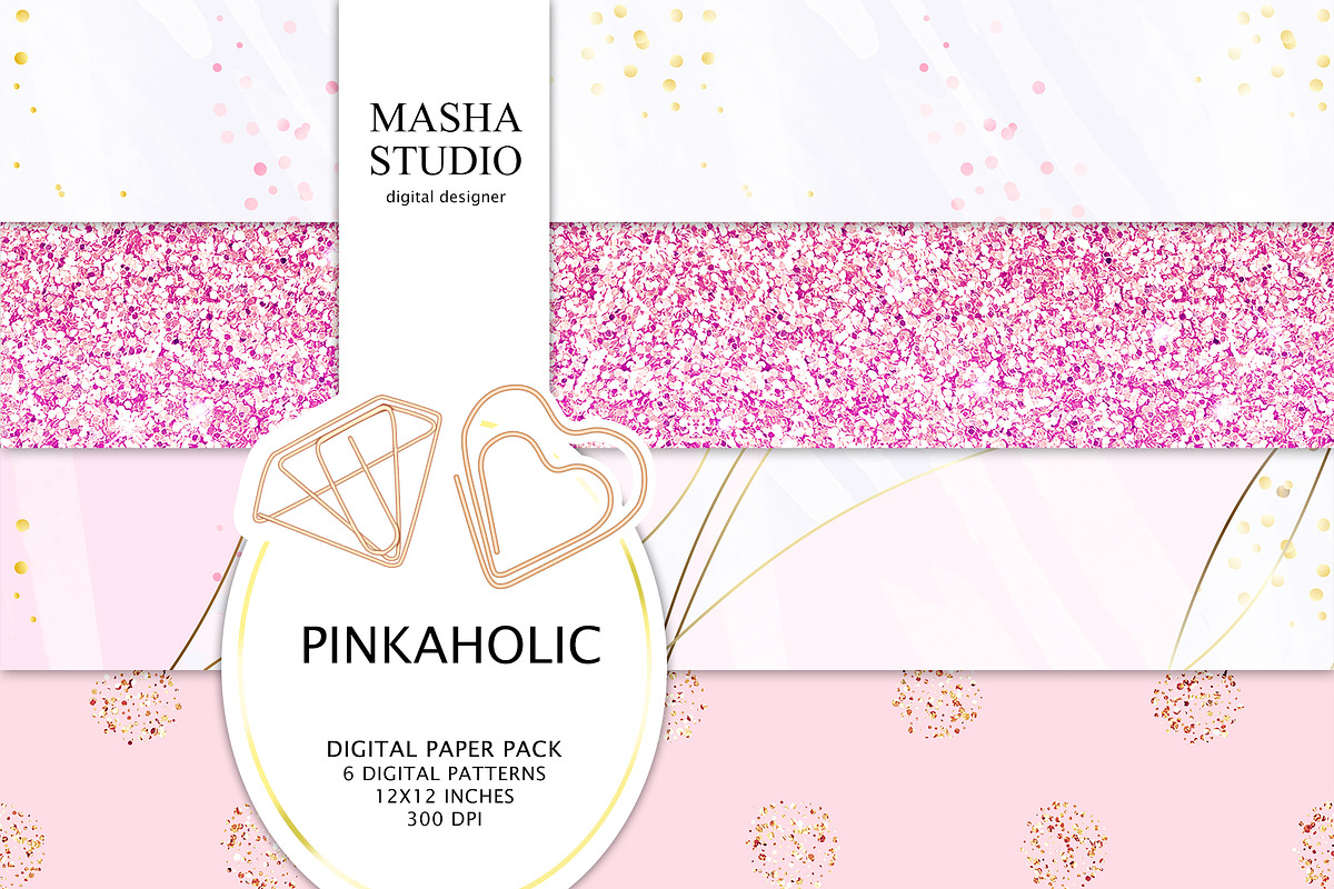 PINKAHOLIC basic digital papers in Patterns - product preview 8