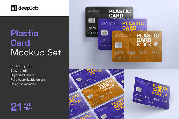 Plastic Card Mockup Set - 21 styles in Print Mockups - product preview 21