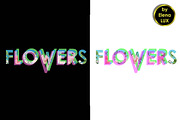 Flowers t-shirt print with glitch
