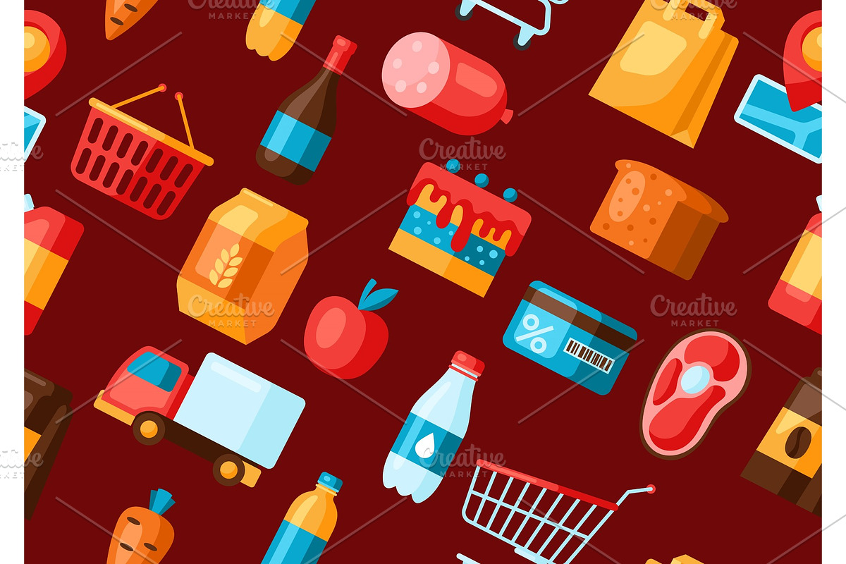 Supermarket seamless pattern with in Patterns - product preview 8