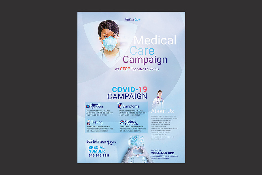 Covid-19 Campaign Flyer in Flyer Templates - product preview 8