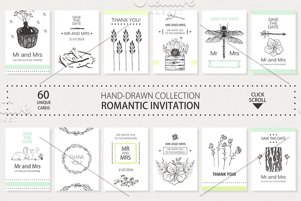 COLLECTION OF ROMANTIC INVITATIONS