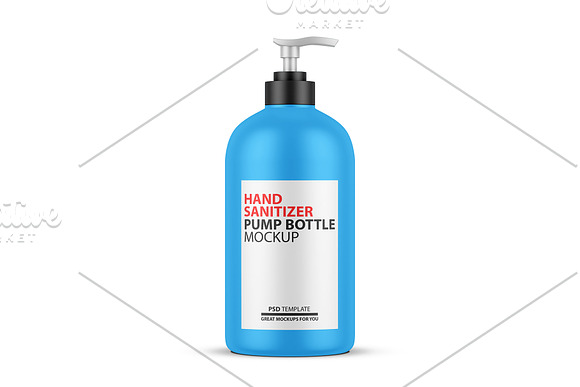 Hand Sanitizer Pump Bottle Mockup in Product Mockups - product preview 2